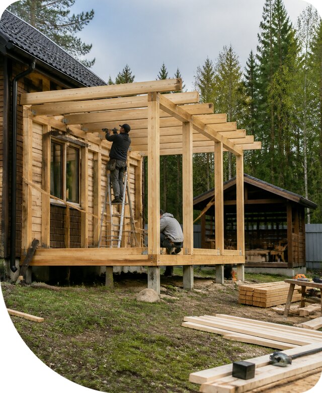 Строительство пристроек и построек на участке в Гагарине