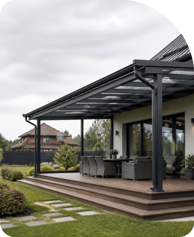 Навес для террасы в Гагарине по цене от 67626 р. | РадиДОМА-Ггр
